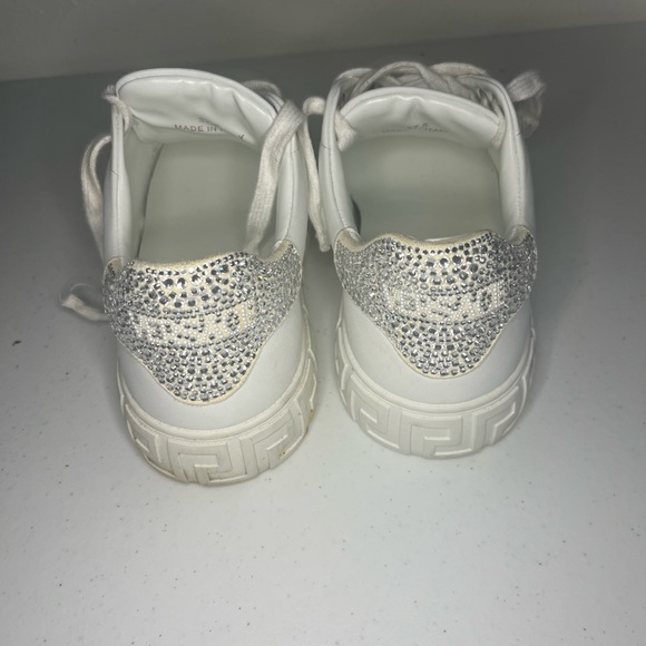Versace Women's White and Gold Sneakers - Picture 4 of 7